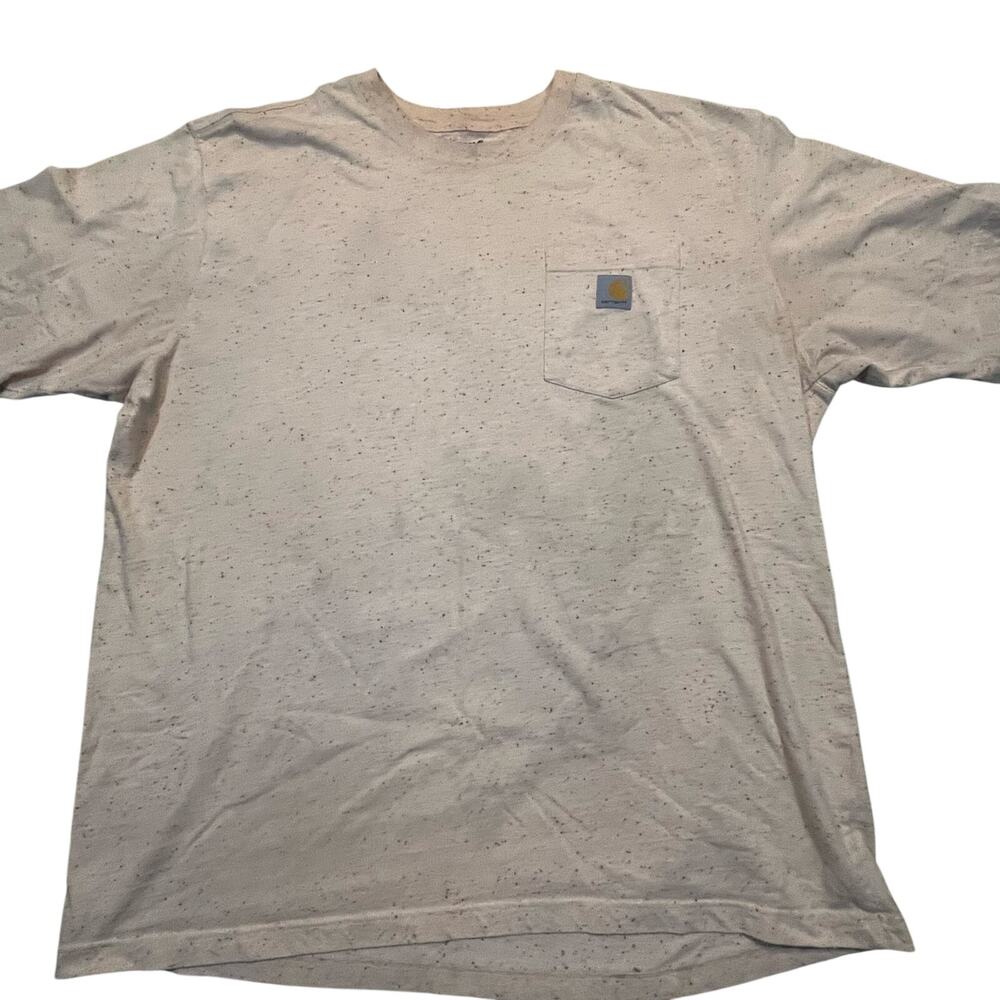 Carhartt XL Pocket T-Shirt Loose Fit Speckled Tan Workwear Tee